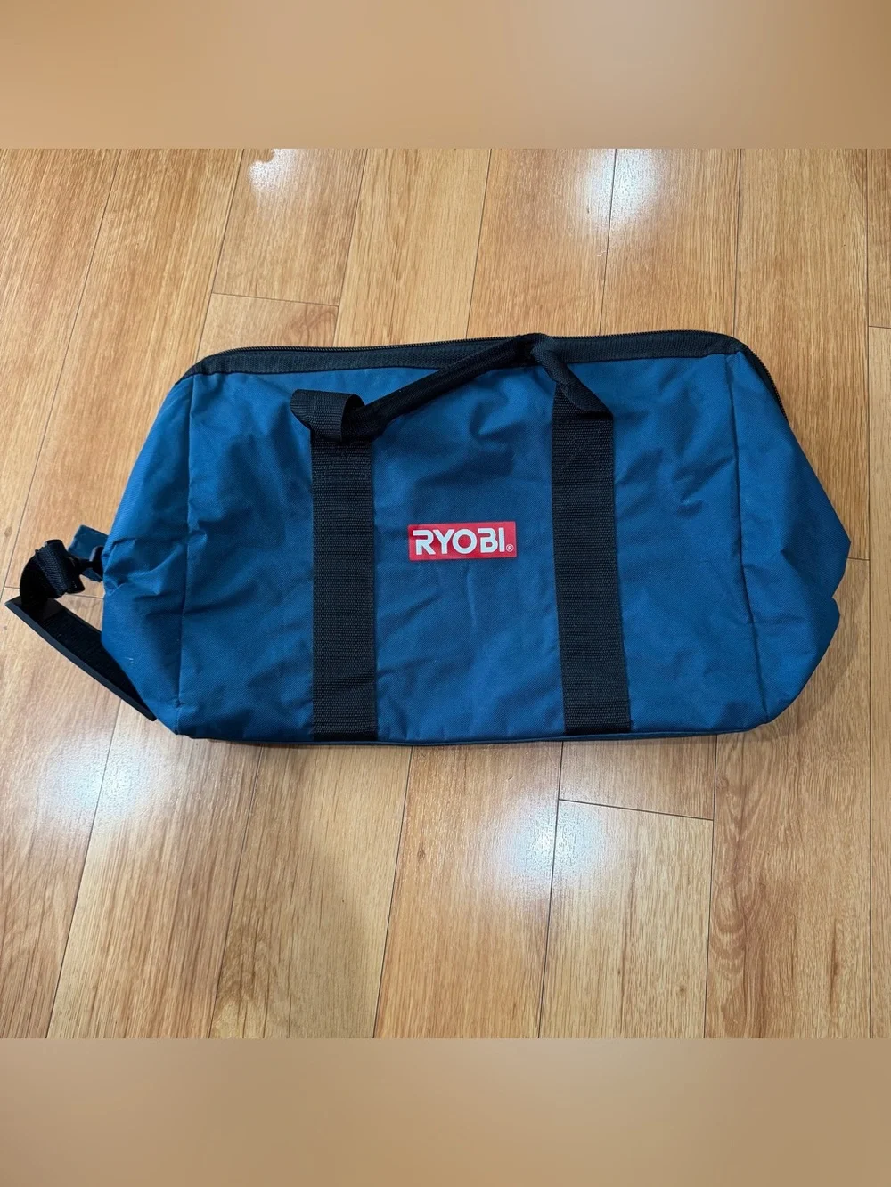Ryobi Tool Bag Original Blue Opens Wide Handle Zip Top Large Canvas Contractor